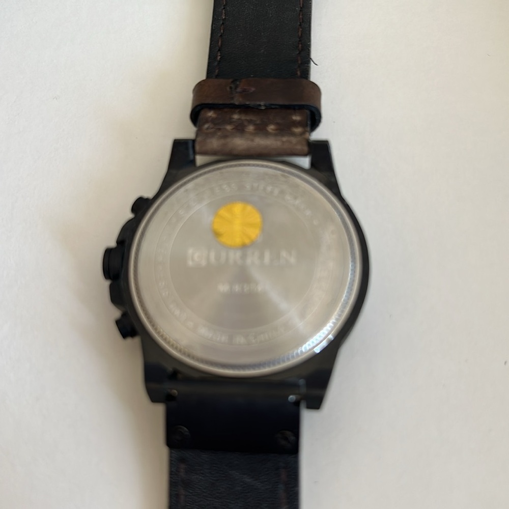 Curren Black and Brown Chronograph Wristwatch Calendar Hour Minute Watch - Picture 7 of 11